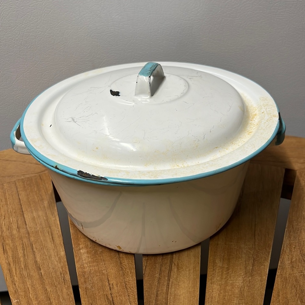 Vintage enamel pot